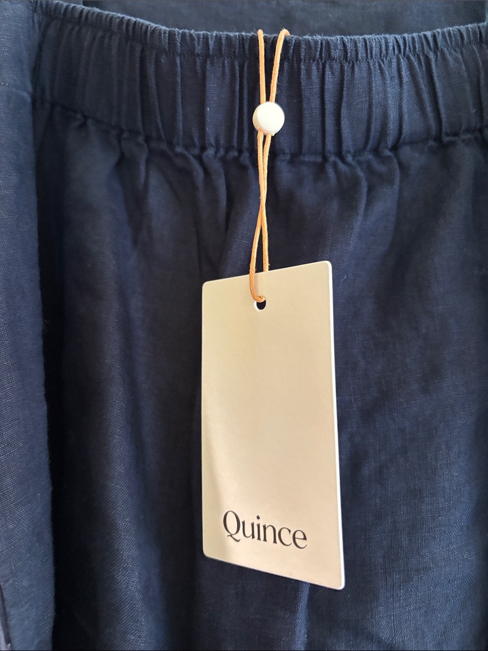 Quince linen Navy Square-Neck Jumpsuit with Belt - Picture 6 of 6